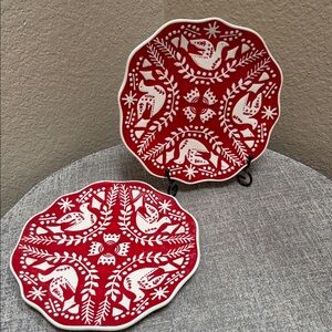 🔹Pier 1 Imports  Holiday Plates…Set of 2…